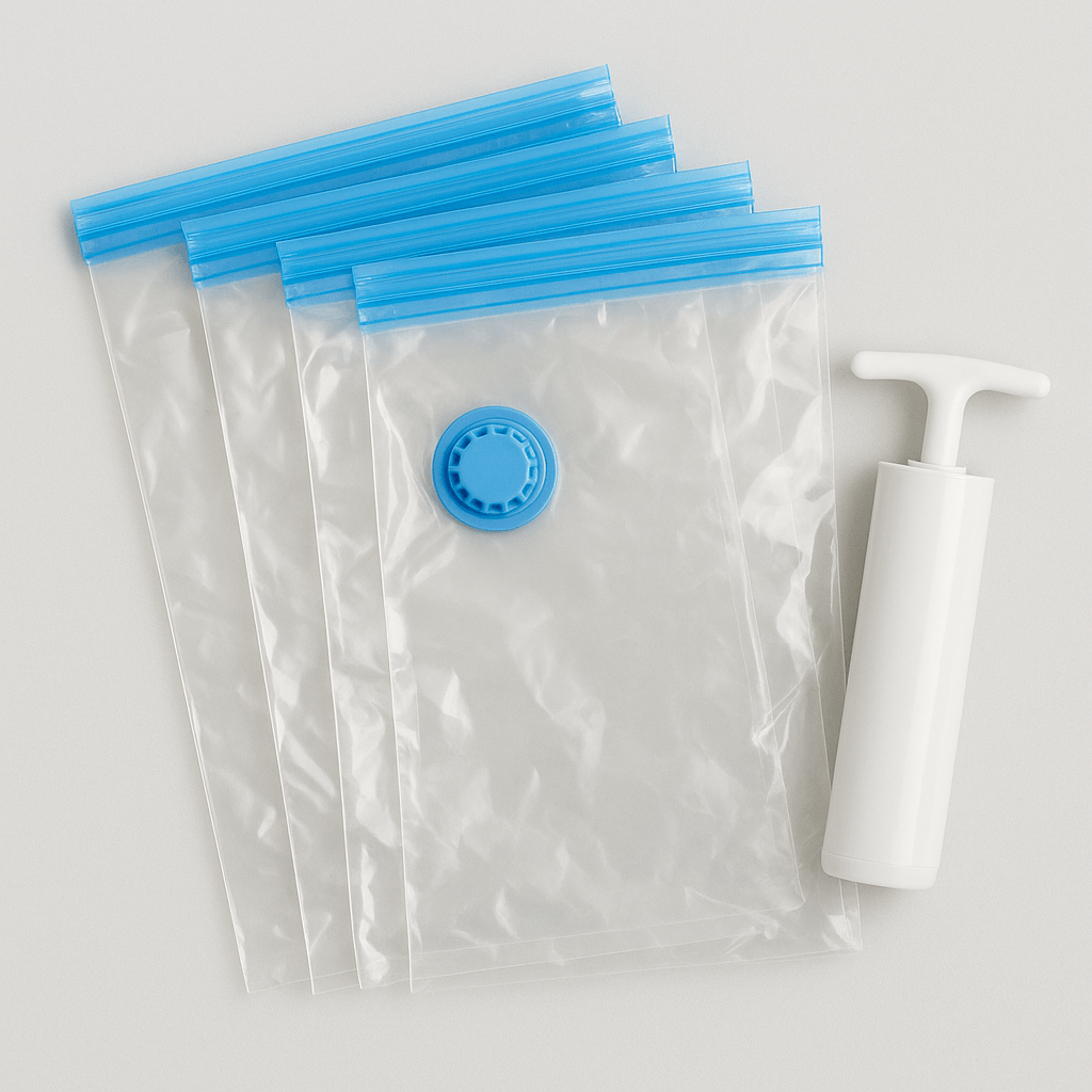 Space-saving compression bags for packing study abroad luggage
